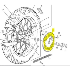 Sherco Bakdrev 49T 2/4T Sølv End