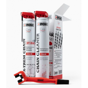Ipone Vedlikeholdspakke Kjede Offroad  (Kjedespray - Kjederens - Børste)