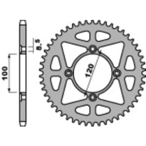 Beta Bakdrev 125 LC 428 Sølv Alu (Velg Str )