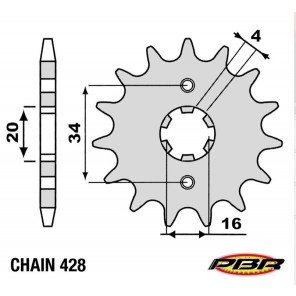 Beta PBR Fordrev 125 LC 428 Stål  2006-2011 (Velg Str)