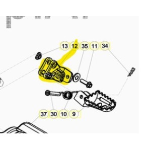 Beta Fothviler Brakett Venstre Rev 07-> / Evo 09-> Sort