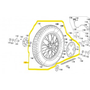 Sherco Bakhjul Komplett m/Dekk & 42T Bakdrev (Uten bremseskive)